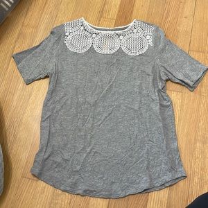 Grey Loft tshirt with lace detail